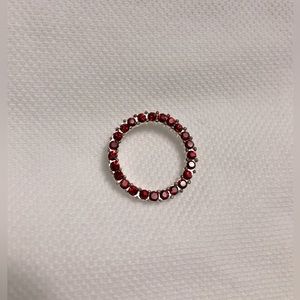 Silvertone Red Rhinestone pendant